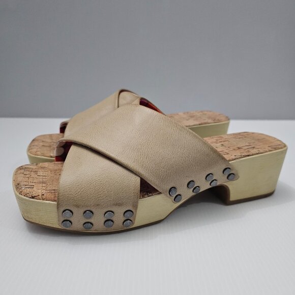 NEW Korks Kork Ease Draya Sandal Platform Slide Beige Size 9 - Picture 1 of 13